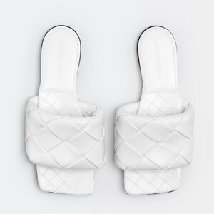 Bottega Veneta Lido flat slides in white